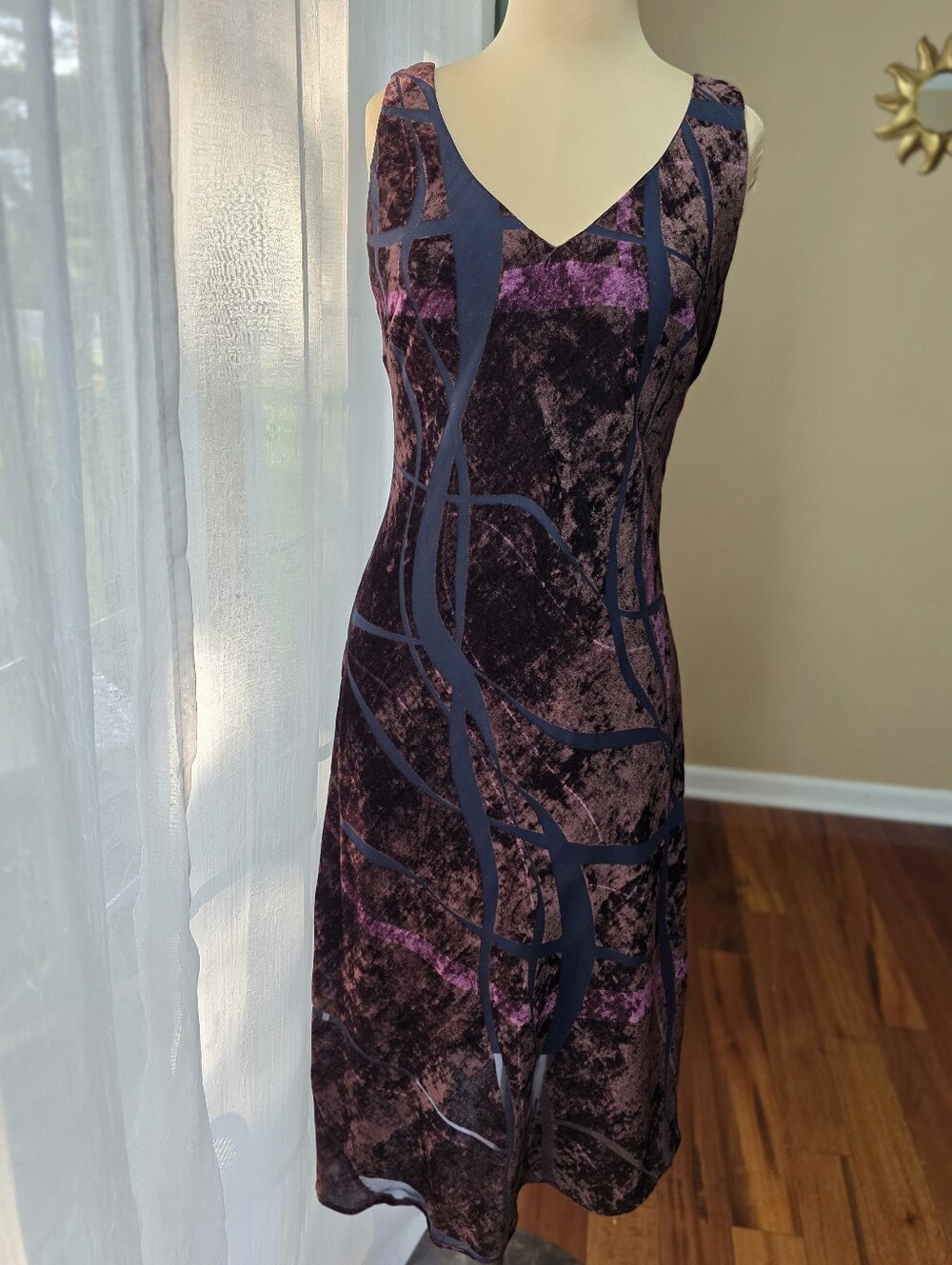 Vintage 90s Rabbit Rabbit Rabbit Crushed Velvet Asymmetrical Whimsigoth Dress 6